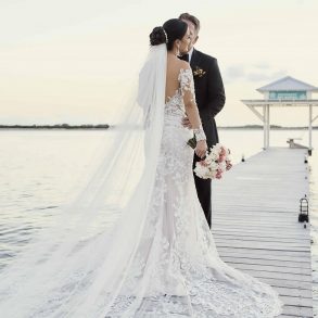 Beach wedding at Mahogany Bay Resort