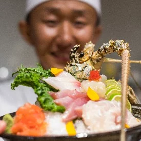 Toshiya with sushi platter
